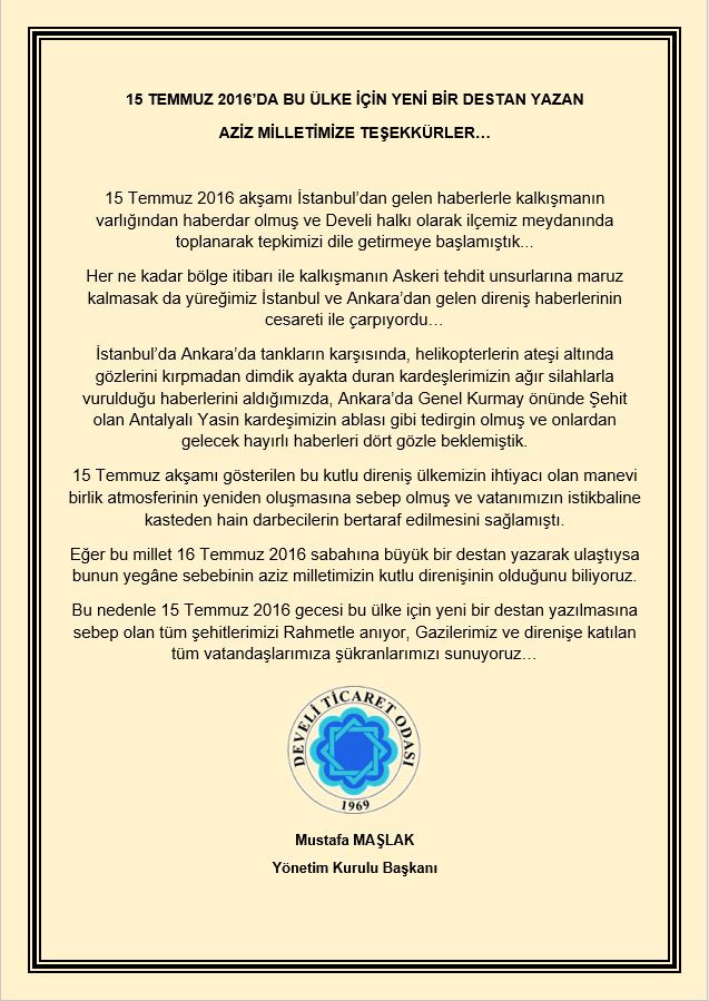 15 temmuz 2018